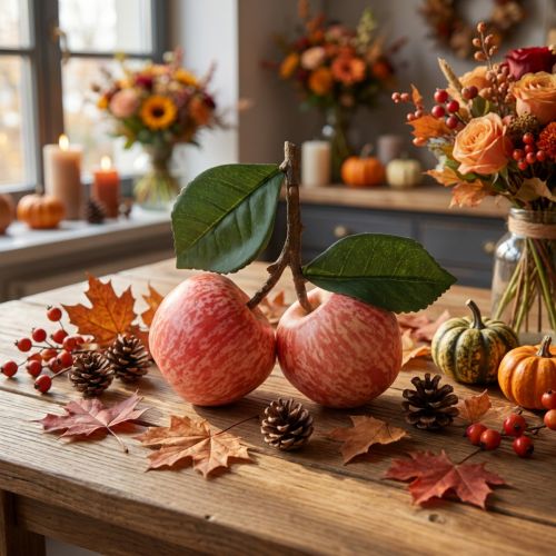 Décoration de pomme rouge artificielle, 2 pièces, 13 cm | Floristik24.be