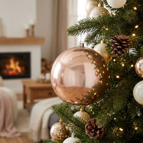 Boule de Noël en plastique or