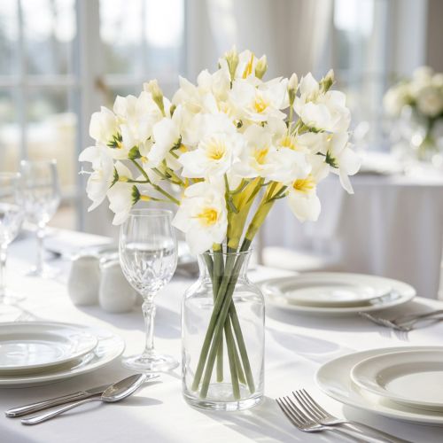 Branche de jonquille pour compositions florales de mariage saisonnières, magnifique, 33 cm, lot de 6 | Floristik24.be