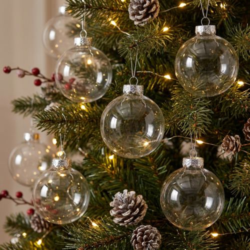 Verre boule de Noël Ø6cm clair 24 pcs | Floristik24.be