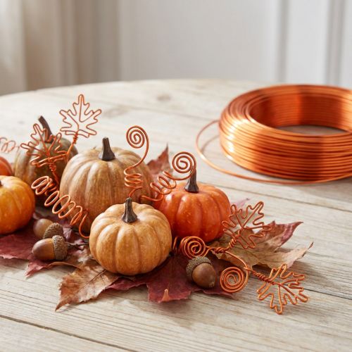 Fil de fer en aluminium orange, Ø2 mm, 500 g, 60 m, pour décorations DIY | Floristik24.be