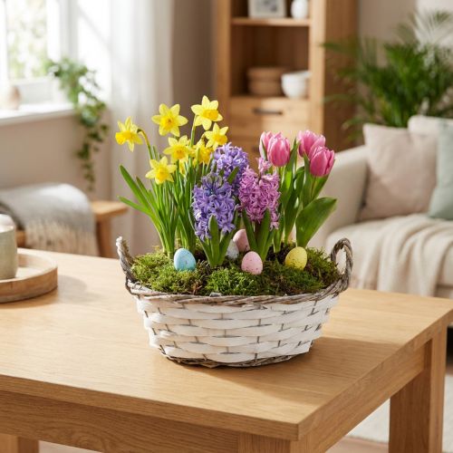 Panier de plantation décoratif blanc avec anses, 25 cm | Floristik24.be