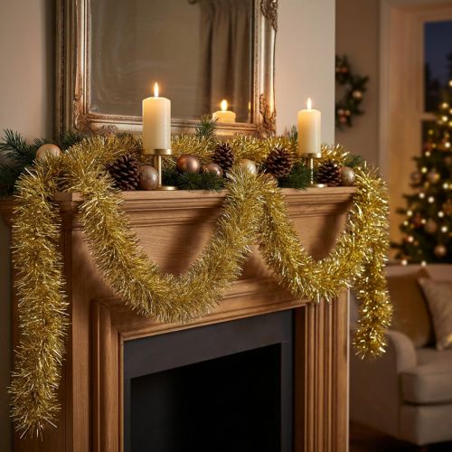 Guirlande de guirlandes dorées glamour 270 cm – Parfaite pour des décorations festives et élégantes | Floristik24.be