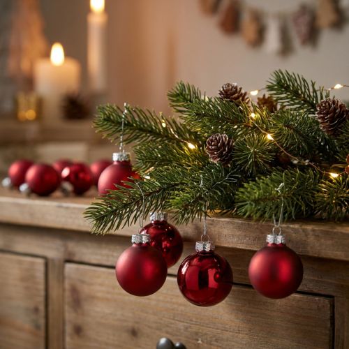 Mini boules de Noël verre rouge mat brillant Ø3cm 22 pcs | Floristik24.be