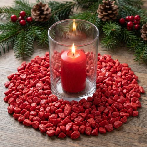 Pierres décoratives 9mm - 13mm rouge 2kg | Floristik24.be