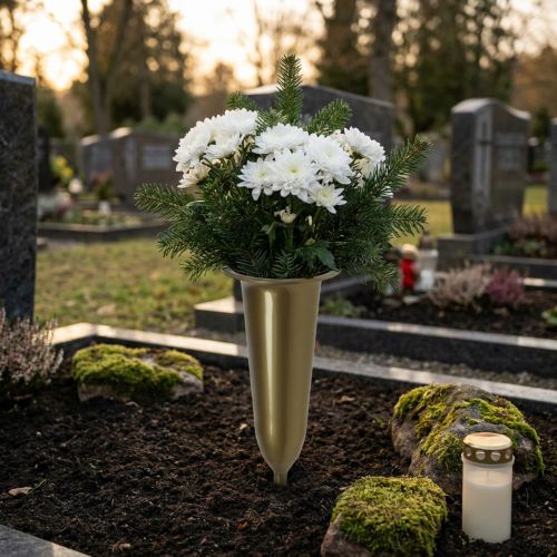 Vase funéraire or 28,5cm | Floristik24.be