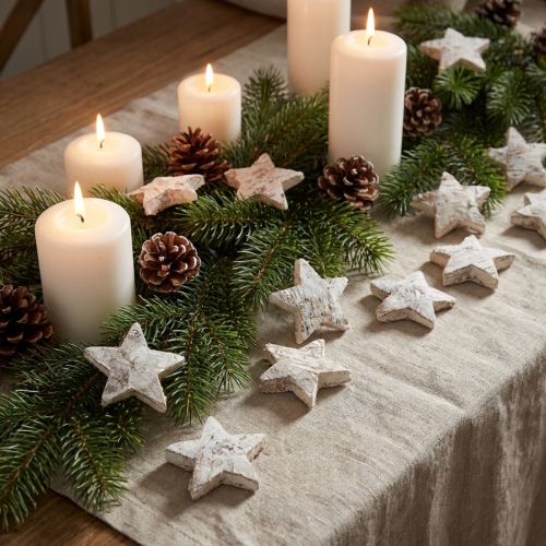 Décoration Étoile en Noix de Coco Étoiles en Noix de Coco Blanc Lavé 5cm 30 pcs | Floristik24.be