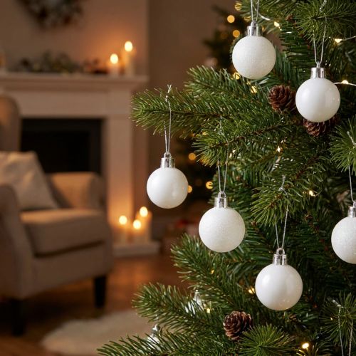 Décorations de sapin de Noël Boule de Noël blanche 3 cm 14 pièces | Floristik24.be