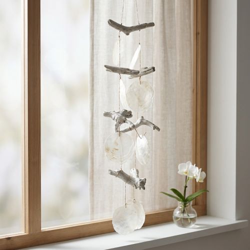 Guirlande coquillage Capiz bois flotté nacre H100cm | Floristik24.be
