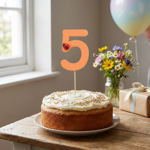 Bouchons numérotés anniversaire 5 bouchons fleurs bois 27,5cm 16 pcs | Floristik24.be