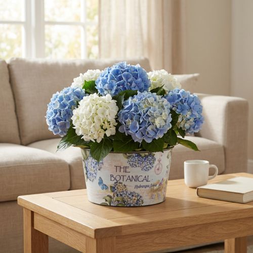Jardinière hortensias bol à fleurs rond plastique Ø21cm H11cm | Floristik24.be