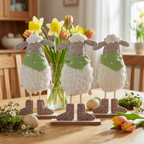 Décoration de Pâques moutons Déco de table 37cm 3 pcs | Floristik24.be