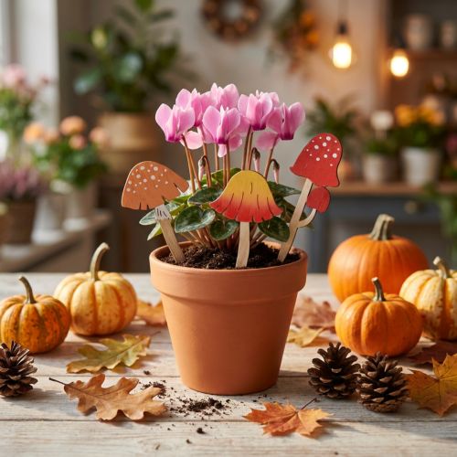 Amanite tue-mouches bouchons décoratifs en bois bouchons de fleurs bois 18cm 12 pcs | Floristik24.be