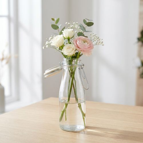Bouteille verre décoratif avec bouchon transparent Ø7cm 20,5cm | Floristik24.be