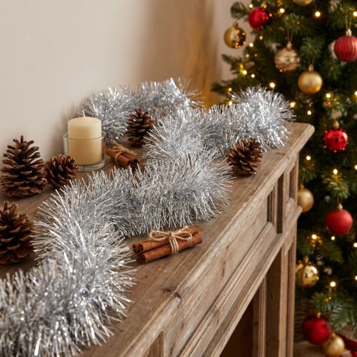 Guirlande Lametta Argentée Étincelante 270 cm – Décoration Festive Polyvalente | Floristik24.be