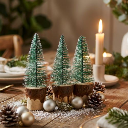 Décoration de Noël Sapin de Noël enneigé 10cm 8pcs | Floristik24.be