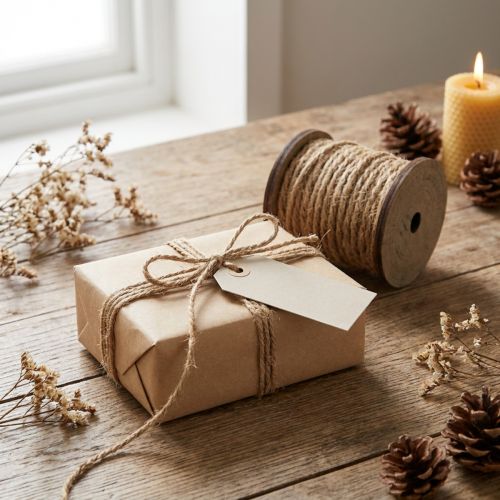 Cordon de jute cordon décoratif rustique Bobine en bois Ø5mm de 7m chacune 2 pièces | Floristik24.be
