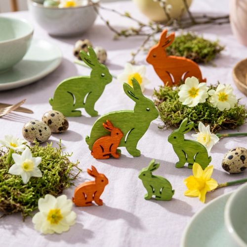 Lapin en bois 2cm - 4cm multicolore assorti 96 pièces | Floristik24.be