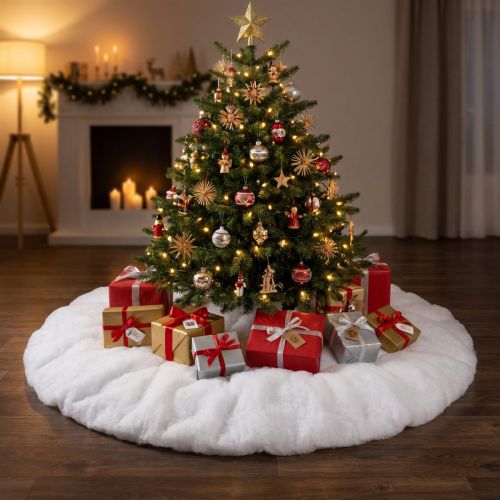 Couverture de sapin de Noël ronde base de neige Ø100cm | Floristik24.be