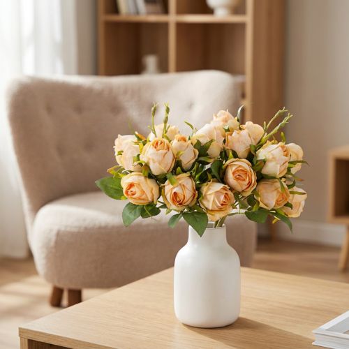 Bouquet de roses artificielles, décoration réaliste pour le salon, 31 cm, 3 pièces | Floristik24.be