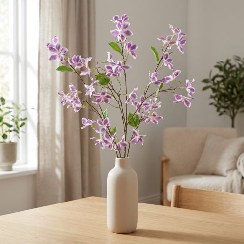 Article Branche de clématite artificielle, décoration de table longue durée, 110 cm, lot de 3