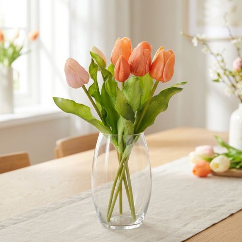 Tulipes artificielles pour la décoration printanière du salon et de la cuisine, aspect réaliste, 30 cm, lot de 7 | Floristik24.be