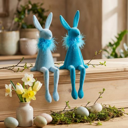 Décoration de Pâques, lapin à poser sur une étagère, idéal pour une charmante décoration de table printanière, 27 cm, lot de 2 | Floristik24.be