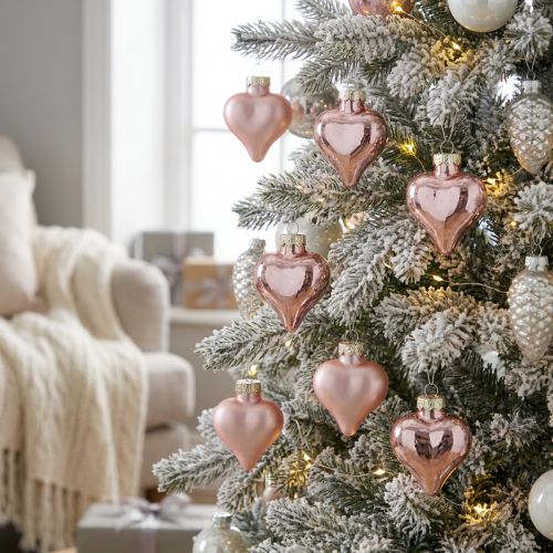 Décorations en Verre Forme de Cœur 3 cm Rose - Lot de 20 | Floristik24.be