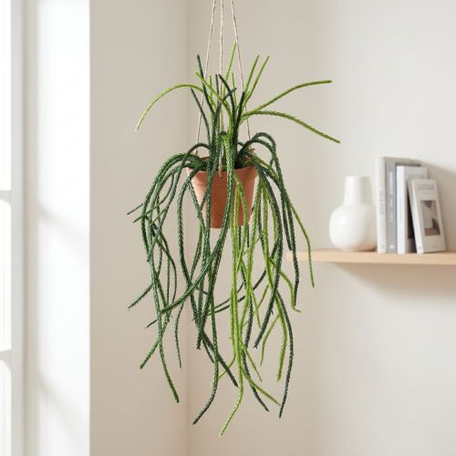 Panier suspendu cactus corail artificiel Rhipsalis H87cm | Floristik24.be