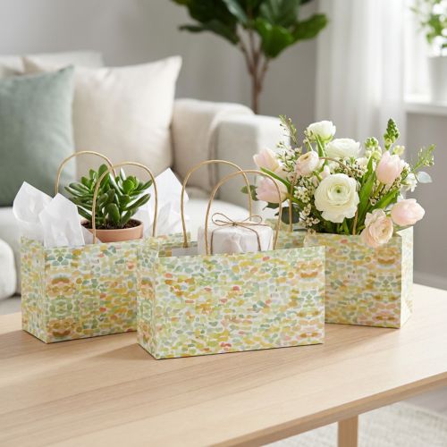 Sac cadeau avec poignées sac cadeau à motifs 24×12×12cm 6pcs | Floristik24.be