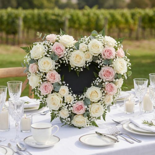 Coeur en mousse florale noir 33 cm 2 pièces décoration de mariage | Floristik24.be