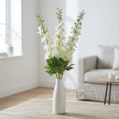 Delphinium Blanc Delphinium Artificiel Fleurs en Soie Fleurs Artificielles 3pcs | Floristik24.be