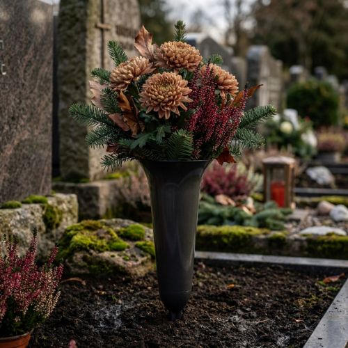Vase funéraire anthracite 40cm | Floristik24.be