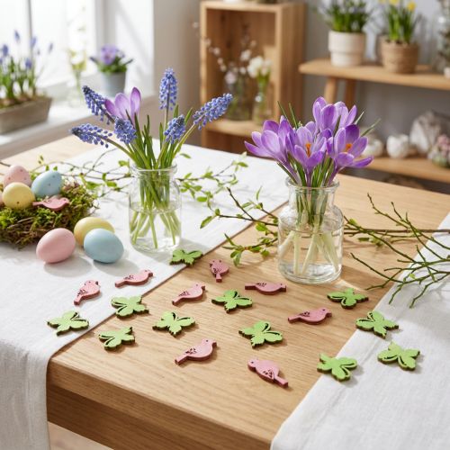 Mini décoration litière en bois 2cm pastel asst. 144 pièces | Floristik24.be