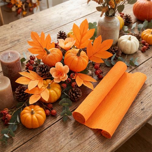 Papier crêpe fleuriste orange clair 50x250cm | Floristik24.be