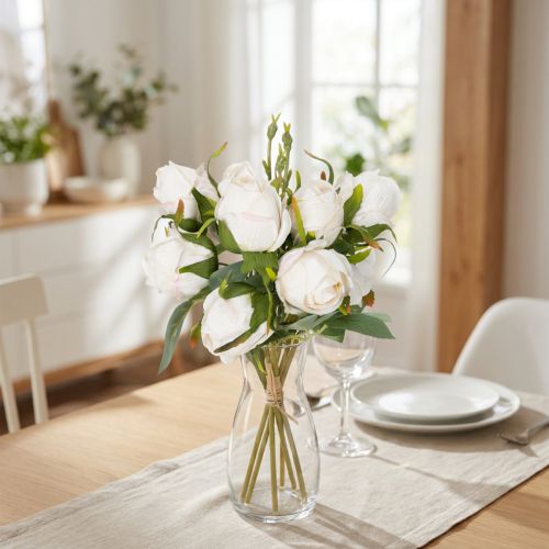 Bouquet de roses artificielles pour une décoration de table élégante, 31 cm, 3 pièces | Floristik24.be