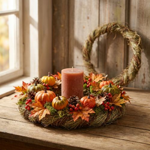 Couronne de vigne naturelle décorative Ø29cm, lot de 2 pièces - Couronne de porte, couronne de table, printemps, été, automne | Floristik24.be
