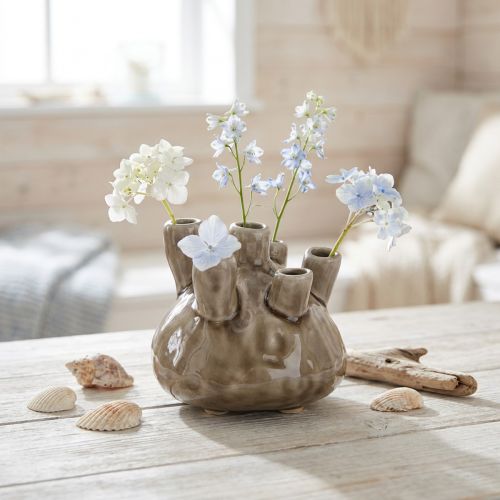Vase Maritime en Céramique Aspect Corail Marron Ø11.5cm H10cm | Floristik24.be