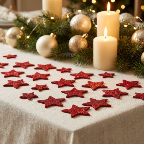 Décoration à disperser étoiles rouge, mica 4-5cm 40pcs | Floristik24.be