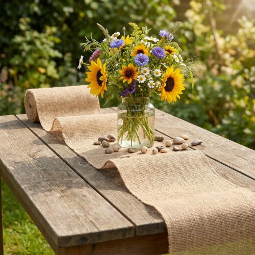Ruban de jute naturel, 15 cm de large, 40 m de long | Floristik24.be