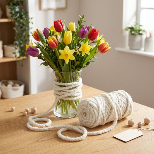 Cordon feutre polaire Mirabell 25m blanc | Floristik24.be