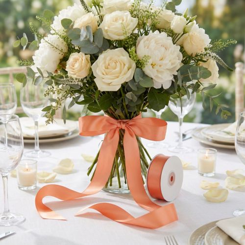 Ruban cadeau et décoration 40 mm x 50 m abricot | Floristik24.be