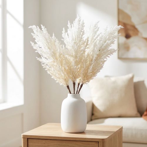 Herbe de la pampa blanche, herbes séchées artificielles, plantes artificielles | Floristik24.be