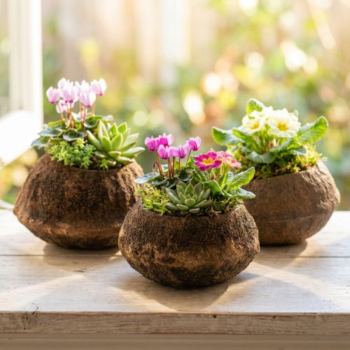 Article Pot de Plante Noix Paradis Sapucaia Naturel Ø14cm H10cm 3 pcs
