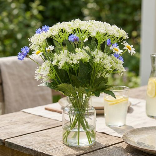 Aneth en fleurs, herbes artificielles, plante décorative verte, blanche 49cm 9pcs | Floristik24.be
