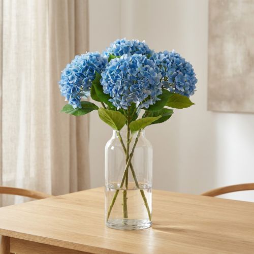 Fleurs artificielles décoration hortensia artificielle bleu 69cm | Floristik24.be