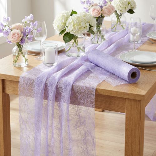 Article Chemin de table décoratif non tissé Sizoweb violet clair 30 cm 25 m