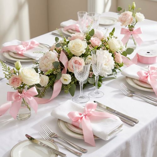 Ruban cadeau et décoration 40 mm x 50 m rose clair | Floristik24.be