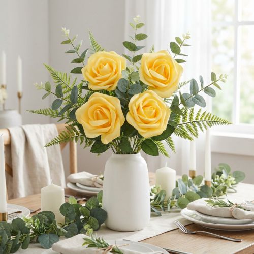 Article Mousse rose jaune Ø15cm 4pcs
