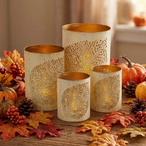 Décoration métal lanterne automne H20,5/15,5/10,5cm lot de 3 | Floristik24.be